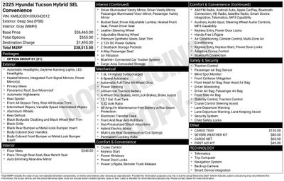 2025 Hyundai Tucson Hybrid SEL Convenience