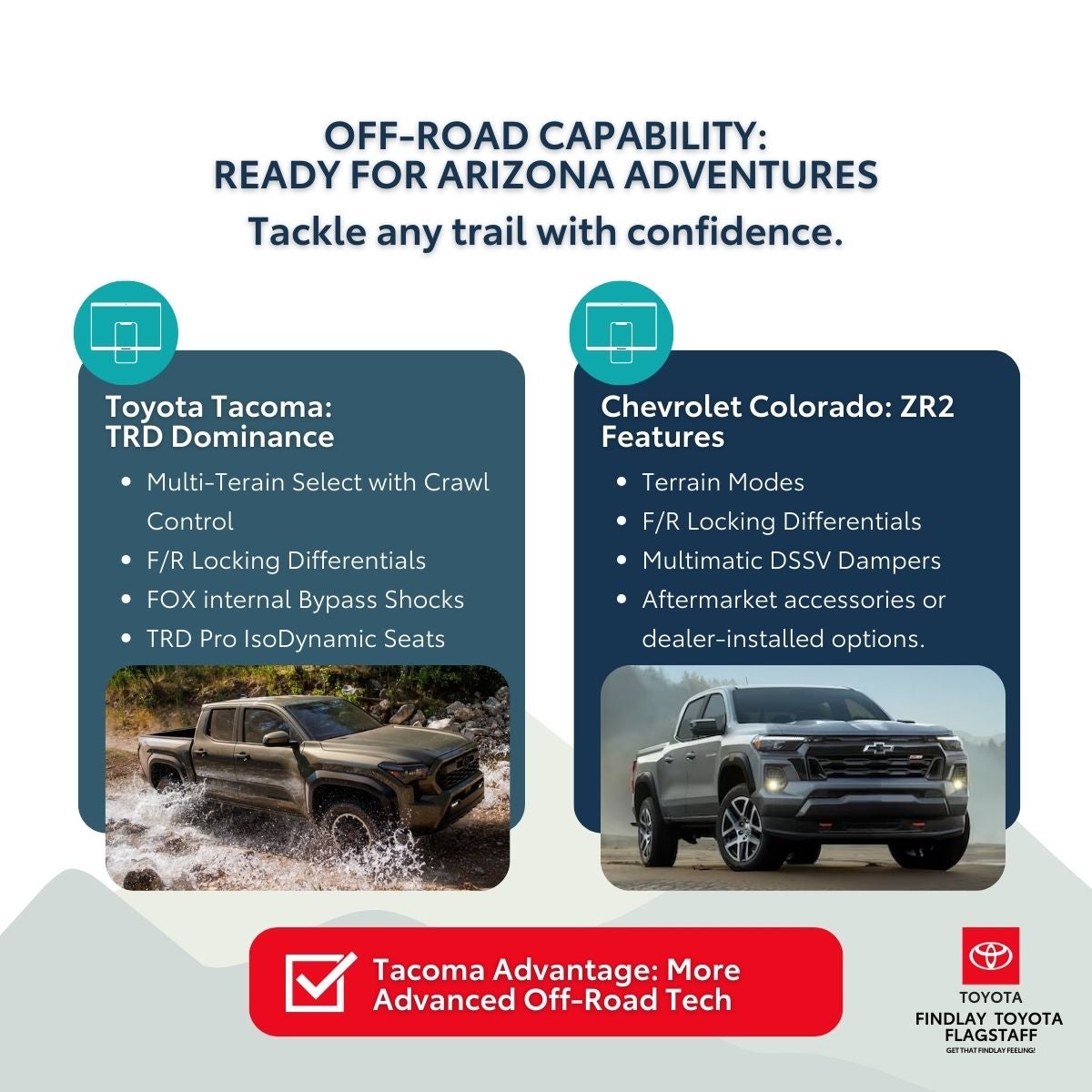 Tacoma vs Colorado off-road comparison